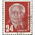 DDR, State President Wilhelm Pieck, orange-browm 1950, 24pf, #2