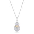 35 ct CZ Two-Tone Snowman Pave Holiday Pendant