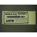 1968 Listo Marker Advertisement - Marking Power