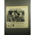 1956 American Express Travelers Cheques Ad - More than you can afford