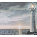 Lighthouse at Sunset Picture with LED 40 CM Hom...