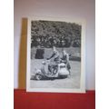 2 YOUNG MEN ON A VESPA SCOOTER? reg no SPF 999 small photograph 1950s =