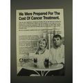 1987 American Family Life Assurance Ad - Cost of Cancer Treatment