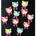 New. Cat shape wood buttons for cardmaking, scr...