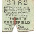 Southern Railway Edmondson Ticket - Surbiton to...