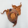 Folk Art Leather Face Wall Art Face Mask Women ...