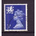 GREAT BRITAIN WALES 1971 SG W14 3p ULTRA MARINE...