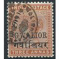 Gwailor (ICS) 1885 SG24 3a Orange Fine Used . . ..