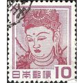 JAPAN, Goddess Kanon, Temple of Nara-Horyuji, pink 1953, 10¥, #3