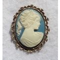 Female Cameo Brooch Pendant Combo Gerrys Pin Blue