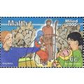 MALTA, CHRISTMAS, boys with Holy Family, blue 2...