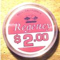 Regency $2. Casino Chip - Bell, California - 1981