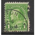 USA 1922 1c FRANKLIN GREEN SG 632 FINE USED#