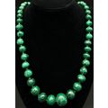 Vintage Natural Malachite Gemstone Carved Polis...