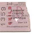 B.T.C. Edmondson Ticket - Lancaster Castle to P...