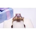 Estate 1.35ctw Rd and Pear Pink CZ 10Kt Yellow ...