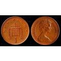 United Kingdom One New Penny 1971 Portcullis Us...