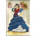 Spanish Silk CORDOBA Embroidered Postcard (Alcala)