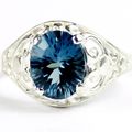 London Blue Topaz, 925 Sterling Silver Ladies R...