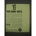 1913 Three-in-one Oil Ad - This Sign Boys