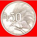 BIRD OF PARADISE ★ INDONESIA ★ 50 RUPIAH 1971!★...