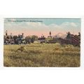 Threshing Shocked Wheat Farming Postcard Wester...