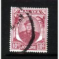MALAYSIA / JOHORE 1949 SG139 10 c MAGENTA FINE ...