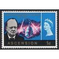 Ascension QEII 1966 1d Blue Winston Churchill M...
