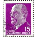 DDR, Walter Ernst Paul Ulbricht, 2nd president, crimson-violet 1961, 15pf, #3