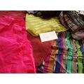 S19 100% Silk Scrap Fabric Lot Material Reclaim...