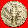 Ⰶ SAVOY ARMS (1939-1943): ITALY ★ 10 CENTESIMOS...