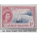 Cayman Islands 1955 ¼d Deep Bright Blue & Rose ...