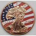 1 Oz Copper Collectible Colorized Walking Liber...