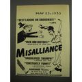 1953 Misalliance Play Ad - Best laughs on broadway