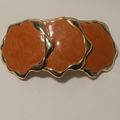 Vintage 80s Enamel Swirl Hair Barrette Clip Ora...