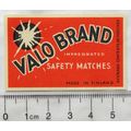 vintage Matchbox Label - Valo Brand