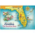 United States FLORIDA Map Postcard (Astral)