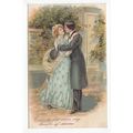 Man & Lady Embossed Verse Art Postcard 5879