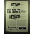 1961 Bausch & Lomb Balomatic 755 and 655 Projectors Ad