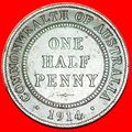 GREAT BRITAIN: AUSTRALIA ★ 1/2 PENNY 1914 UNCOM...