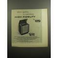 1957 Pilot Ensemble 1028 High Fidelity Phonograph Advertisement