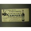 1957 Campari Aperitif Ad - Driving a Sports Car - An Acquired Taste