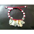 Bohemian Styled Jade & Red Lace Adjustable Brac...