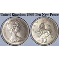 United Kingdom 1968 QE II Ten New Pence - Circu...