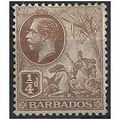 Barbados 1912 SG170 1/4d Brown Mounted Mint . ..