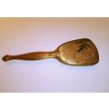 Antique Gold Hairbrush With Sparkling Leaf Design