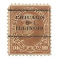 PRECANCEL-T&T ILL, CHICAGO L-2TS ON 10c 1898 IS...