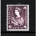 KENYA UGANDA AND TANGANYIKA 1960 15c PURPLE COF...