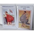 PAIR OF 50's SEASIDE HUMOUR - METAL WALL PLAQUE...