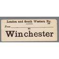 LONDON & SOUTH WESTERN RAILWAY LUGGAGE LABEL - ...